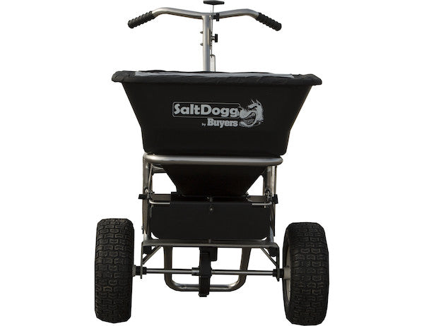 SaltDogg® Bulk Salt Walk Behind Broadcast Spreader with Black Powder-Coated Frame